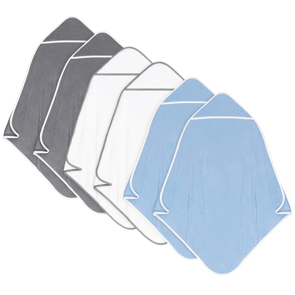 Orighty 6-pack baby hooded towel front view for quick post-bath warmth.