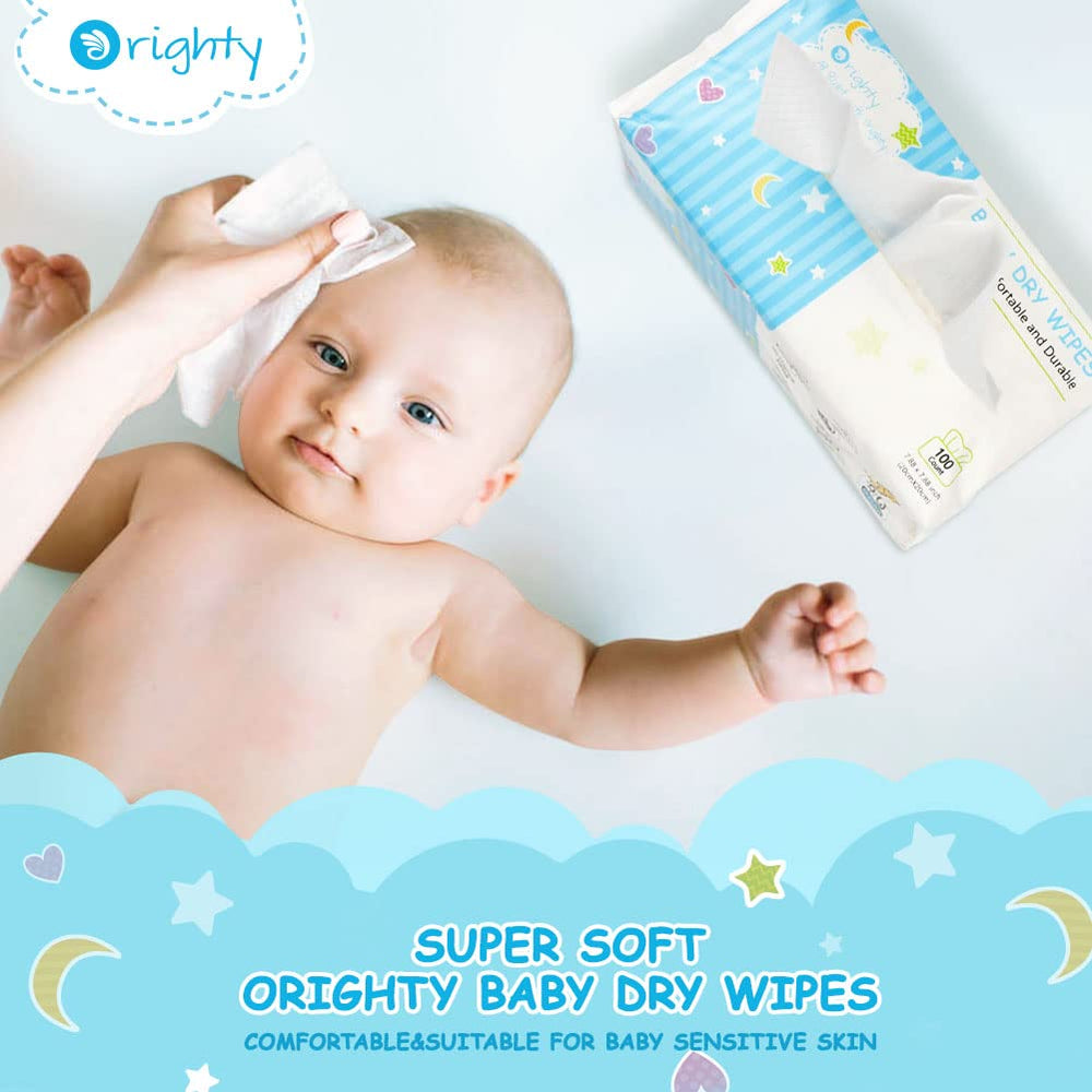 Orighty baby dry wipes sheet close-up 7-88 inches