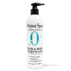 Original Sprout baby shampoo and body wash bottle offers gentle cleansing for baby skin.