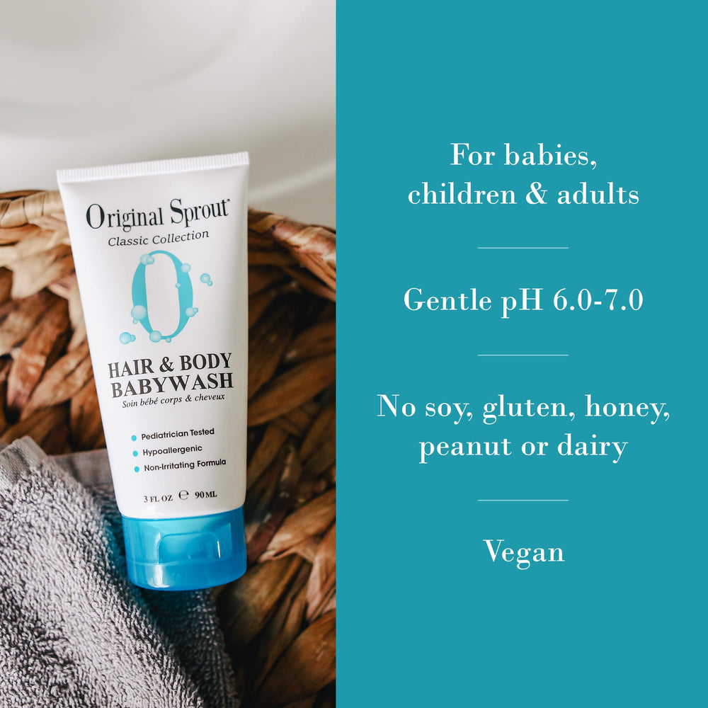 Original Sprout hypoallergenic cleanser suitable for the whole family including newborns and kids.