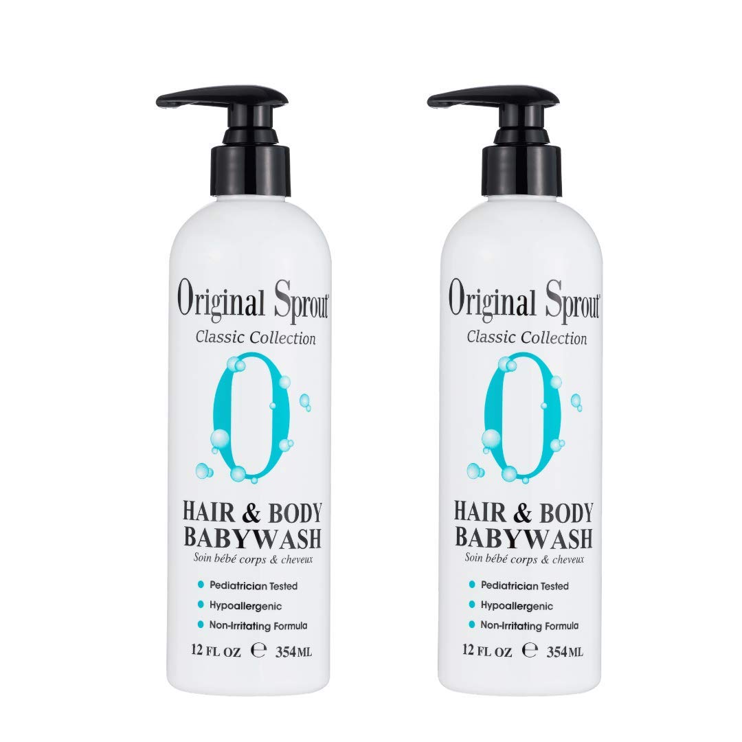 Original Sprout Hair and Body Baby Wash bottle with gentle, hypoallergenic formula for sensitive skin.