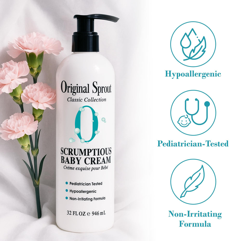 Original Sprout Scrumptious Baby Cream for face and body demonstrates versatile moisturizing