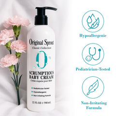 Original Sprout Scrumptious Baby Cream for face and body demonstrates versatile moisturizing