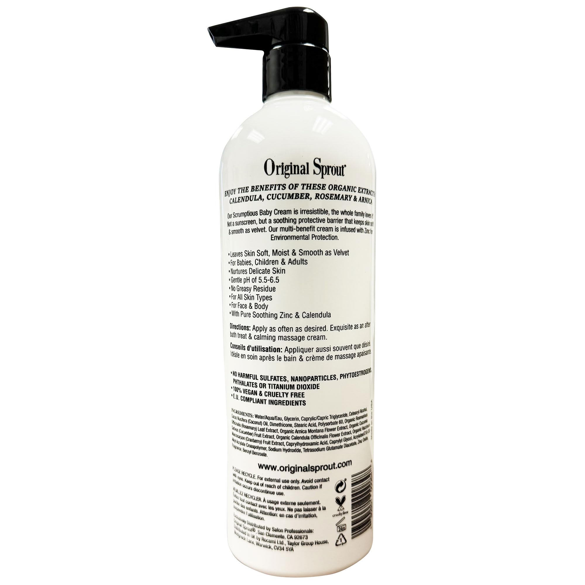 Original Sprout Scrumptious Baby Cream non-greasy texture ideal after-bath care