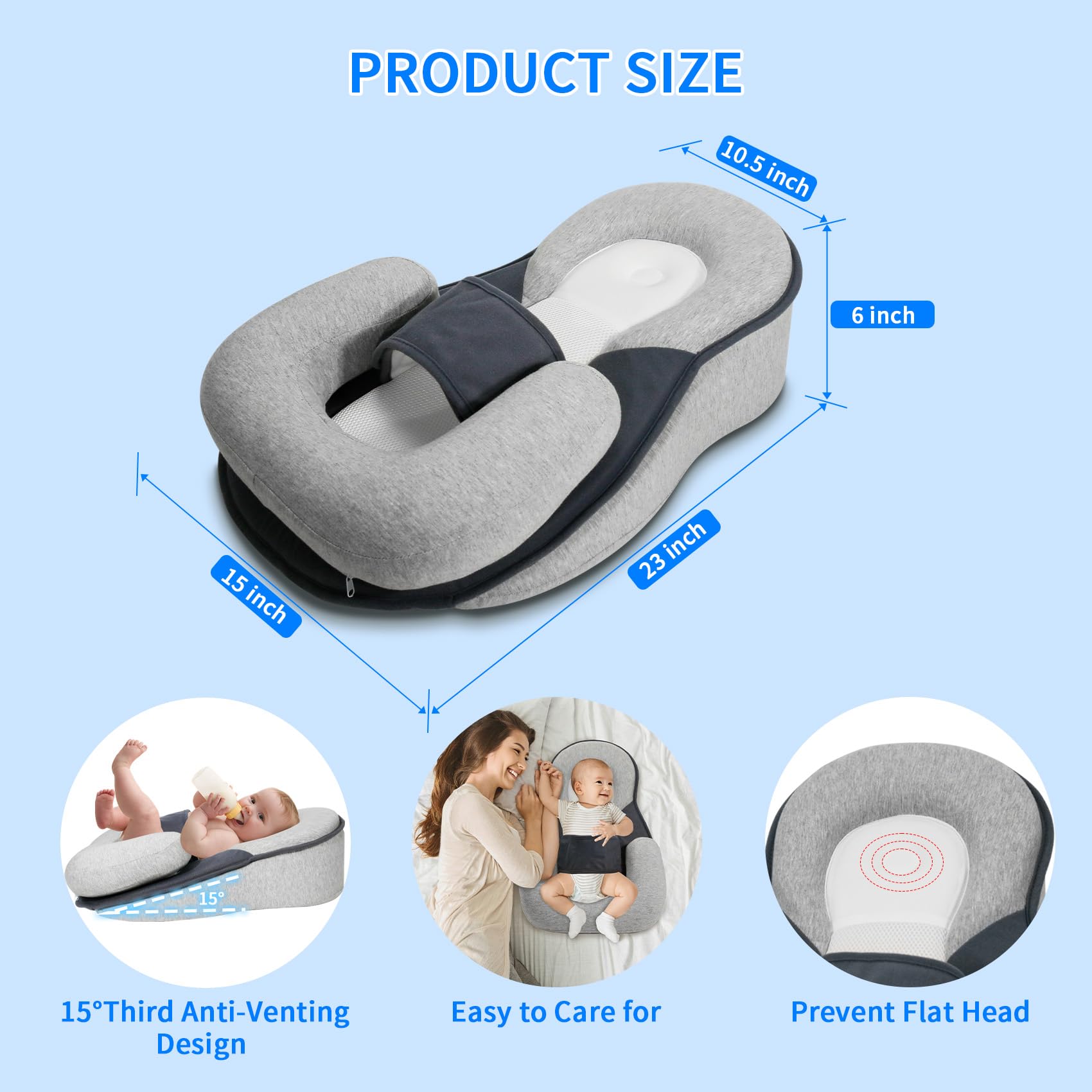 ORWMX Rest Nest in use with baby shows comfortable feeding and tummy time support