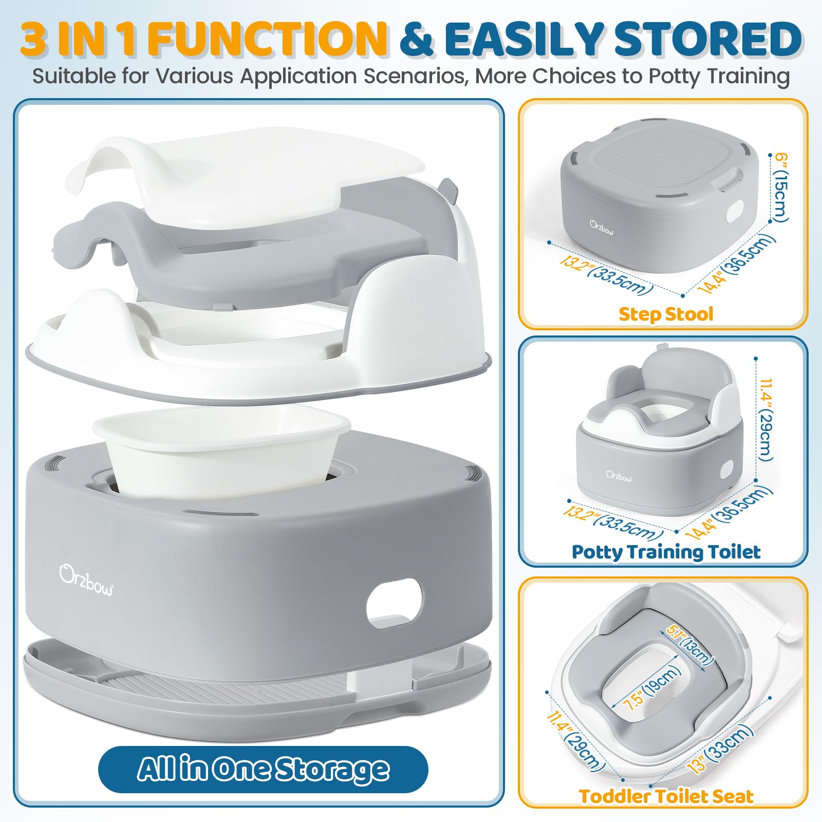 Orzbow potty splash guard helps keep the bathroom cleaner during use