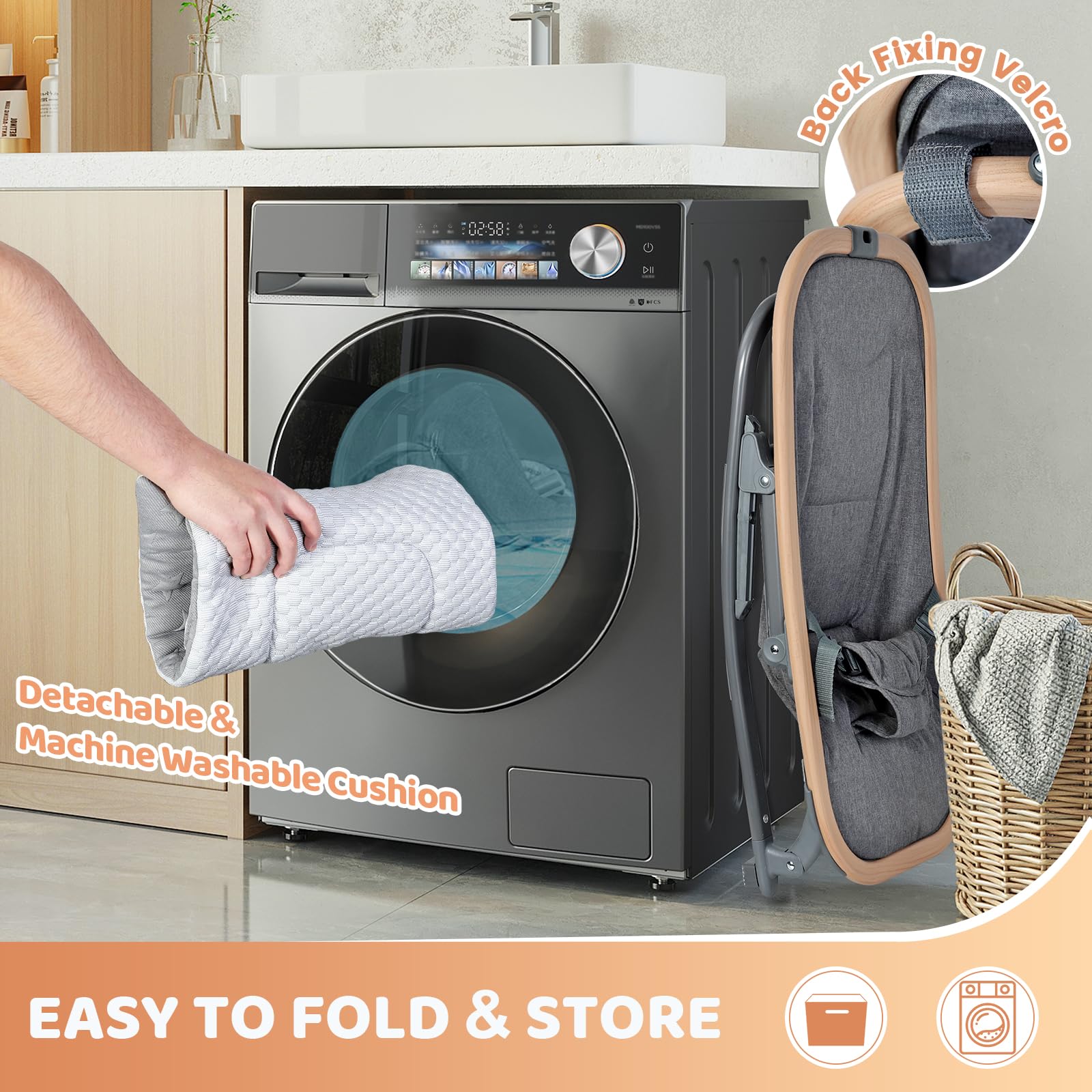 Orzbow baby bouncer designed for travel and easy packing
