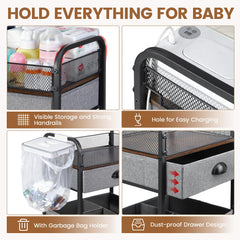 Orzbow Baby Caddy Cart large open base holds bulky nursery items for easy storage.