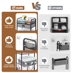 Orzbow Baby Caddy Cart portable diaper bag simplifies travel with built-in dividers.