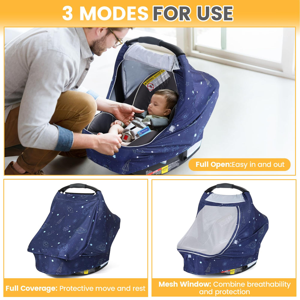 Orzbow cover features convenient zipper for quick access to baby.