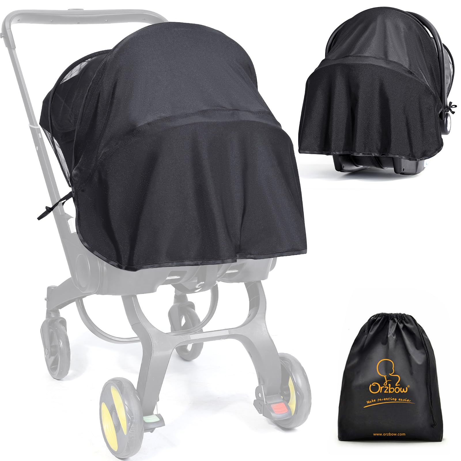 Orzbow baby car seat mosquito net installed for insect protection and privacy