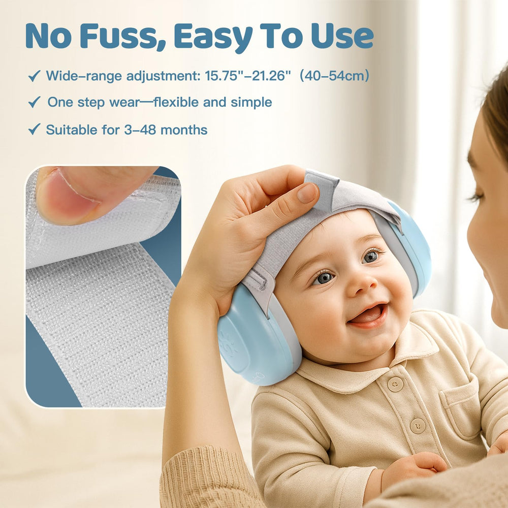 Orzbow baby ear muffs in travel use reduces noise disruption for little travelers.