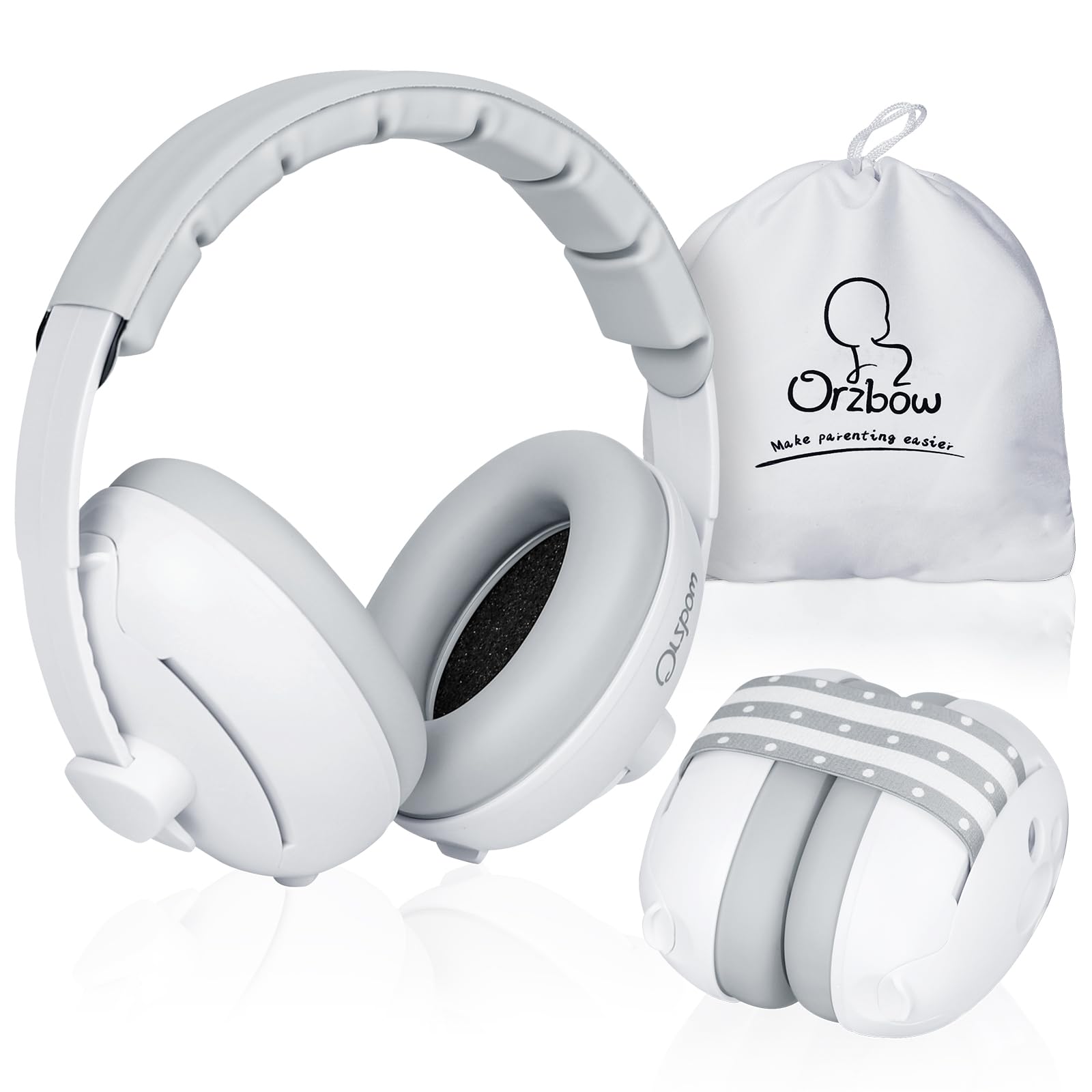 Orzbow baby ear muffs headband design protects tiny ears in noisy environments.