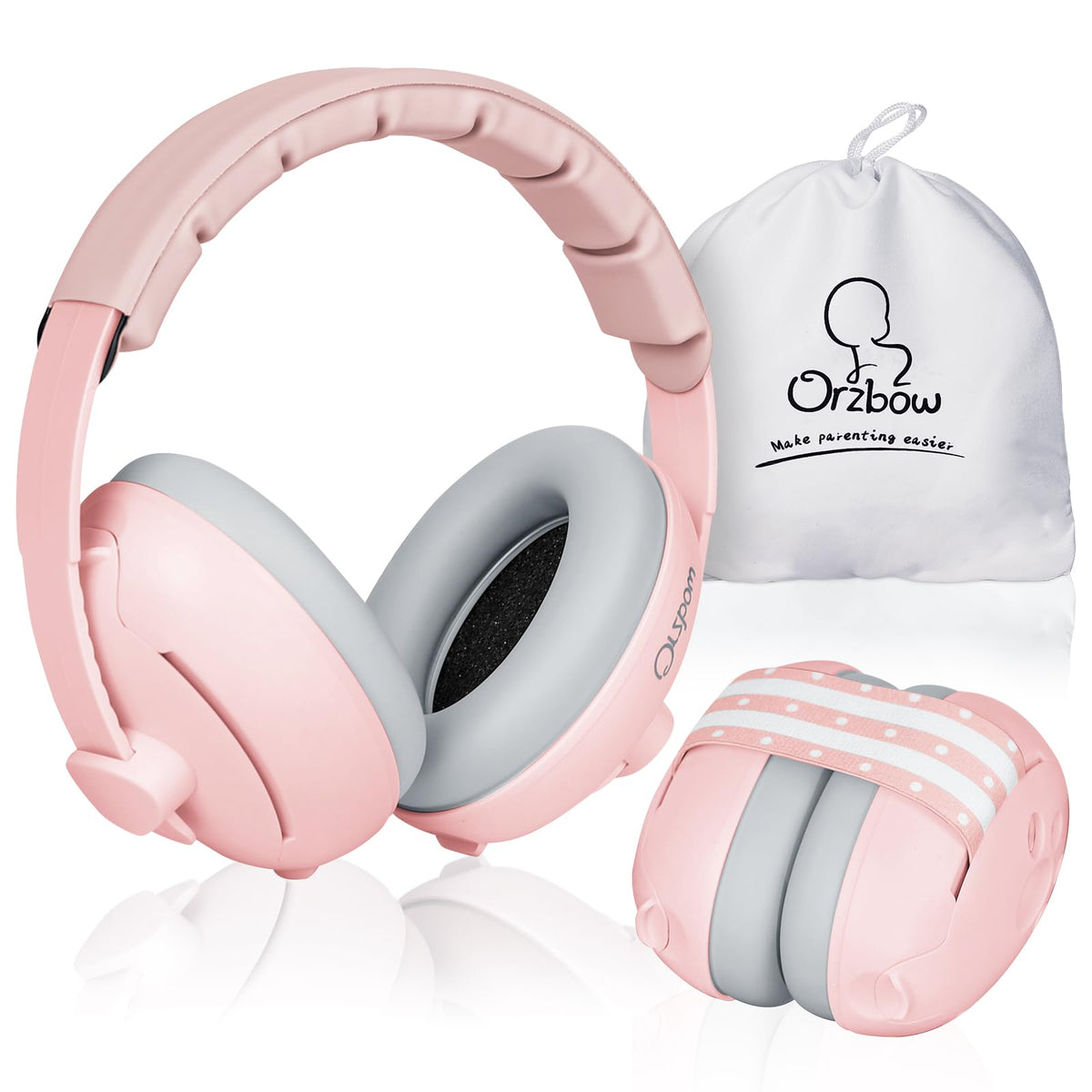 Orzbow baby ear muffs headband design for adjustable comfort during travel