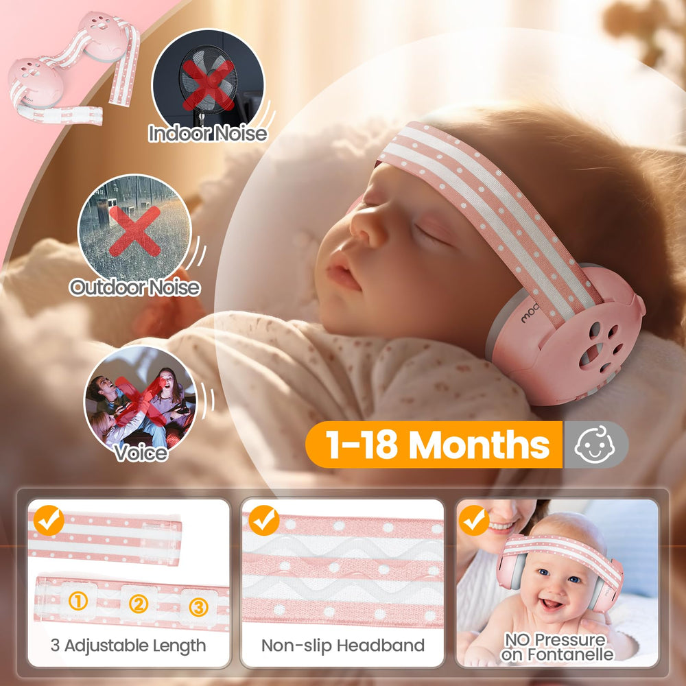 Orzbow baby ear muffs with soft cushion padding for gentle wear