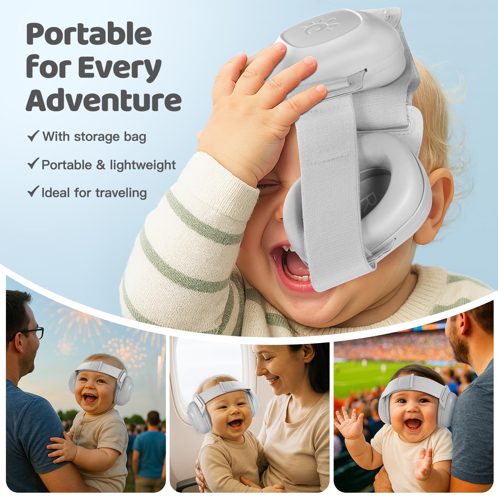 Orzbow baby headphones travel-friendly design for on-the-go.