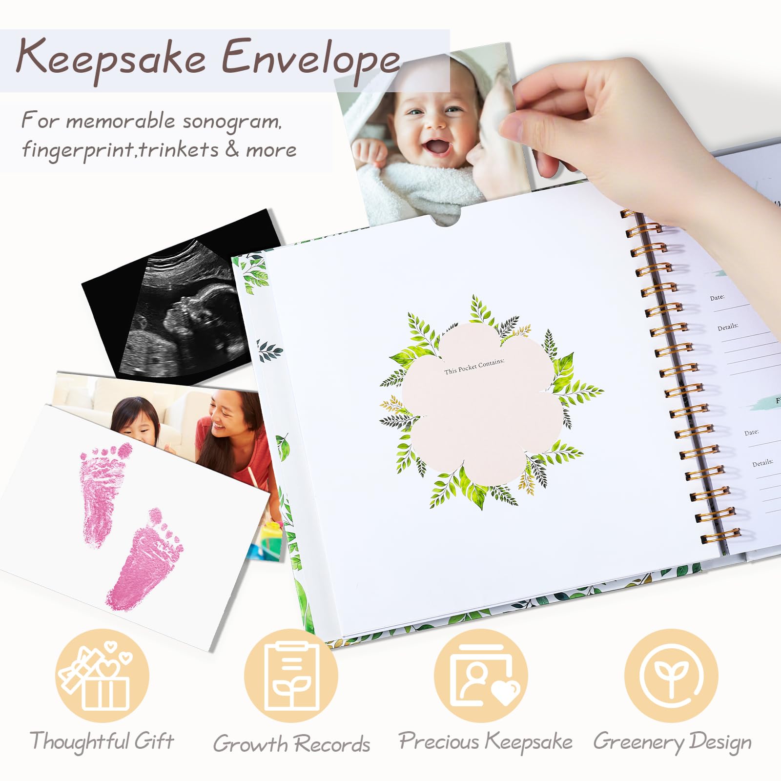 Orzbow baby memory book secure binding allows smooth page turning.