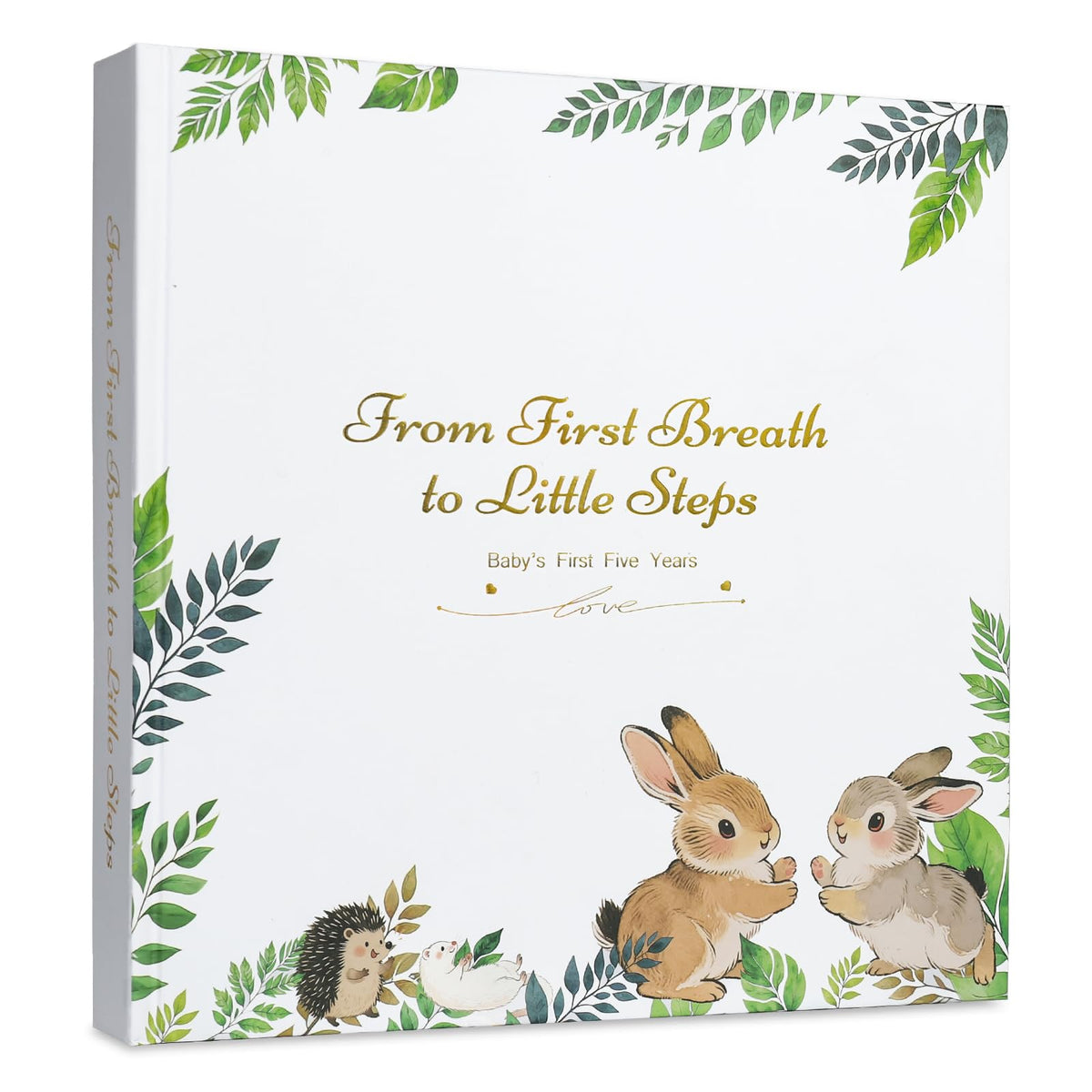 Orzbow baby memory book cover with premium durability and luxury gold-foil finish.