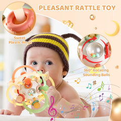 Orzbow baby rattle ball with built-in sound promotes early hand-eye coordination