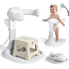 Orzbow baby shower stand folded for compact storage and travel convenience