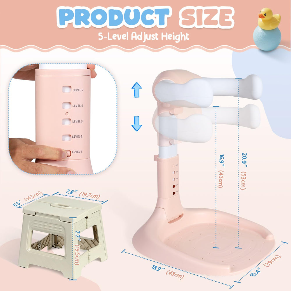 Orzbow baby shower stand setup demonstrates quick bath-time readiness