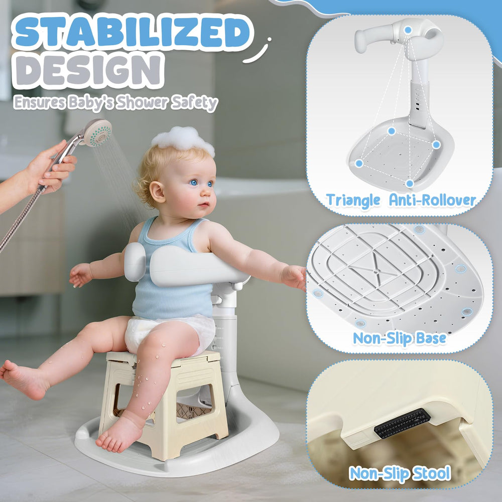 Orzbow baby shower stand sink-side foldable for easy access