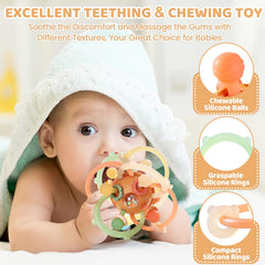 Orzbow baby teether ball grip helps little hands learn to grasp securely