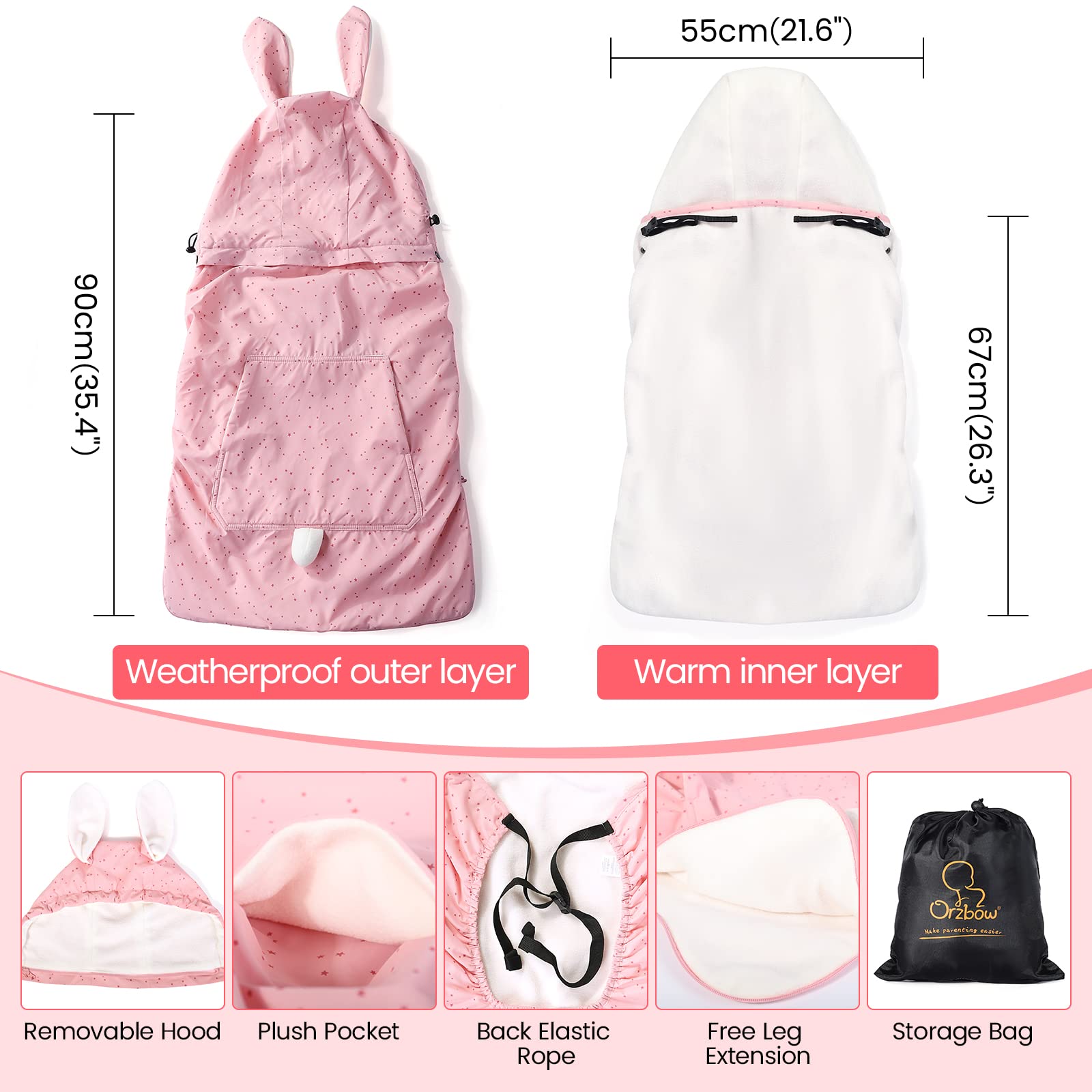 Orzbow carrier cover with hood detached shows versatile carrying styles