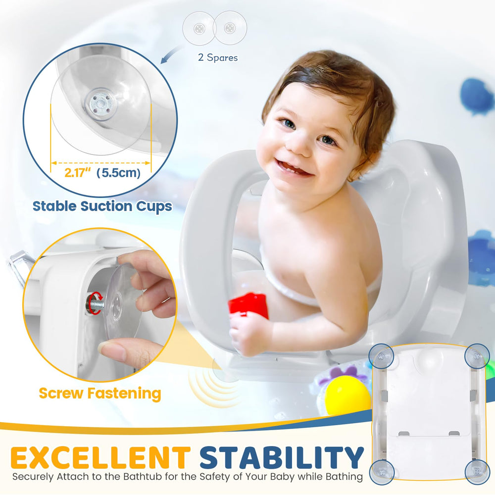 Orzbow Bath Seat safety guardrail with lock prevents accidental openings.