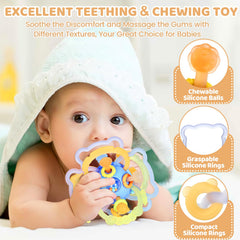 Orzbow BPA-free silicone baby toy designed for safe chewing and gum relief.