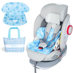 Orzbow car seat cooling pad close-up shows cozy dual-surface fabrics and non-toxic cooling gel for comfort.