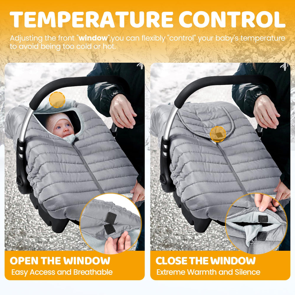 Orzbow waterproof and windproof car seat cover shields baby from rain