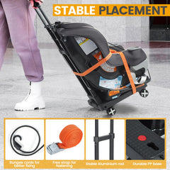 Orzbow car seat dolly-secure straps stabilizing gear for safe airport movements