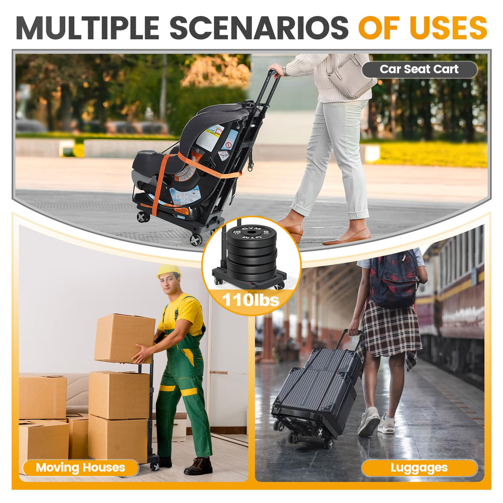 Orzbow car seat dolly-travel-use demonstrates reliable moves at the airport with lightweight design