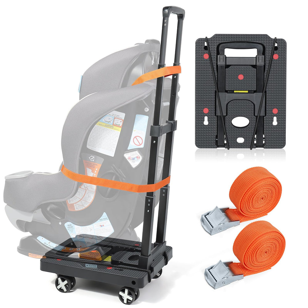Orzbow car seat dolly with four wheels for smooth airport maneuvering and heavy loads