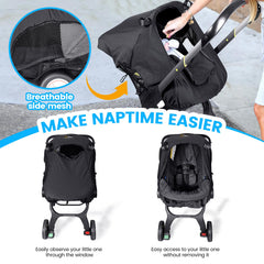 Orzbow car seat sun shade cover mesh detail highlights see-through airflow for baby.