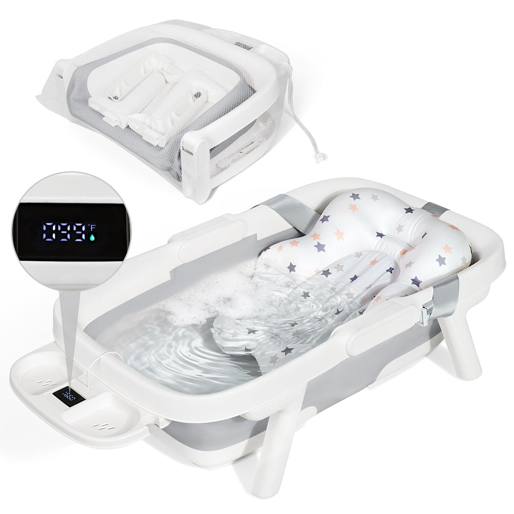 Orzbow collapsible baby bath tub with unfolded space for comfortable bath time