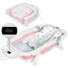 Orzbow collapsible baby bath tub with unfolded space for comfortable baths.