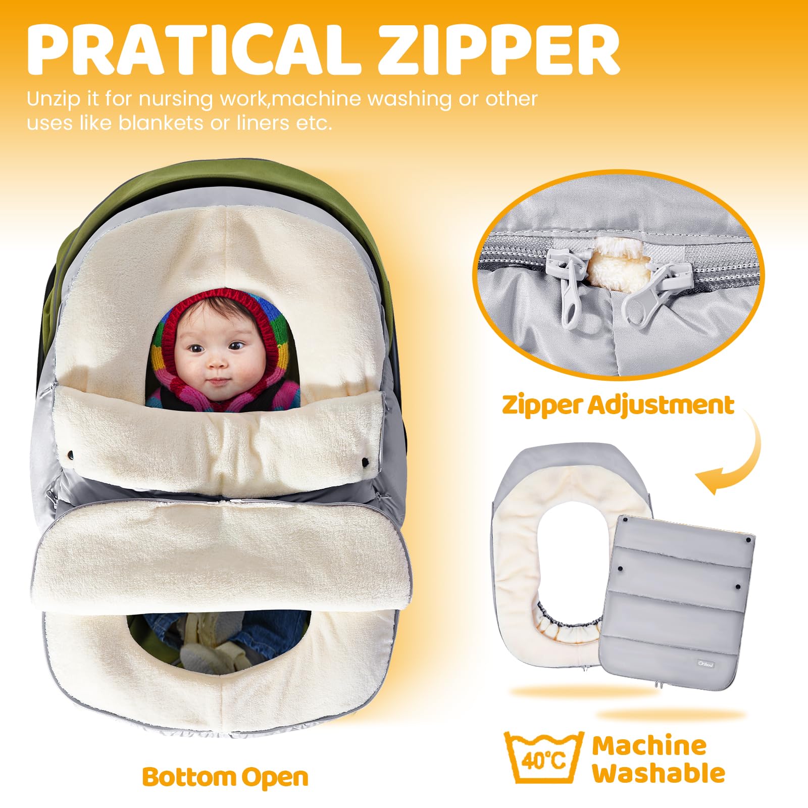 Orzbow detachable liner is machine washable for simple cleaning