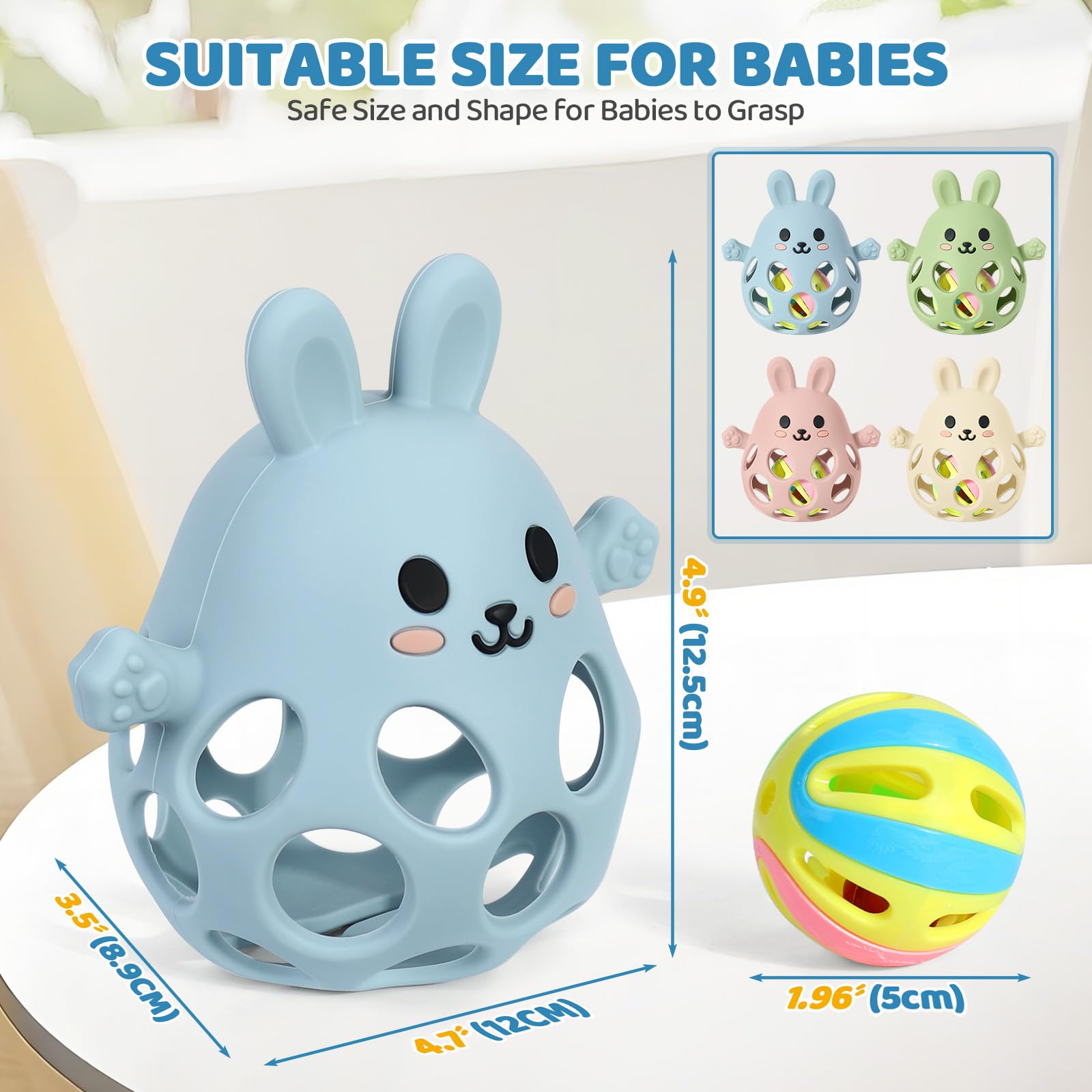 Orzbow dishwasher-safe teether blue ready for quick cleaning after playtime.