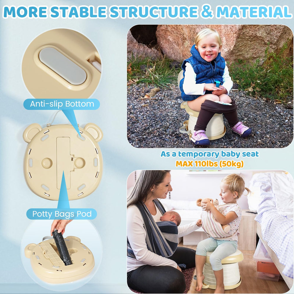 Orzbow disposable potty bags rolls included for cleanups away from home