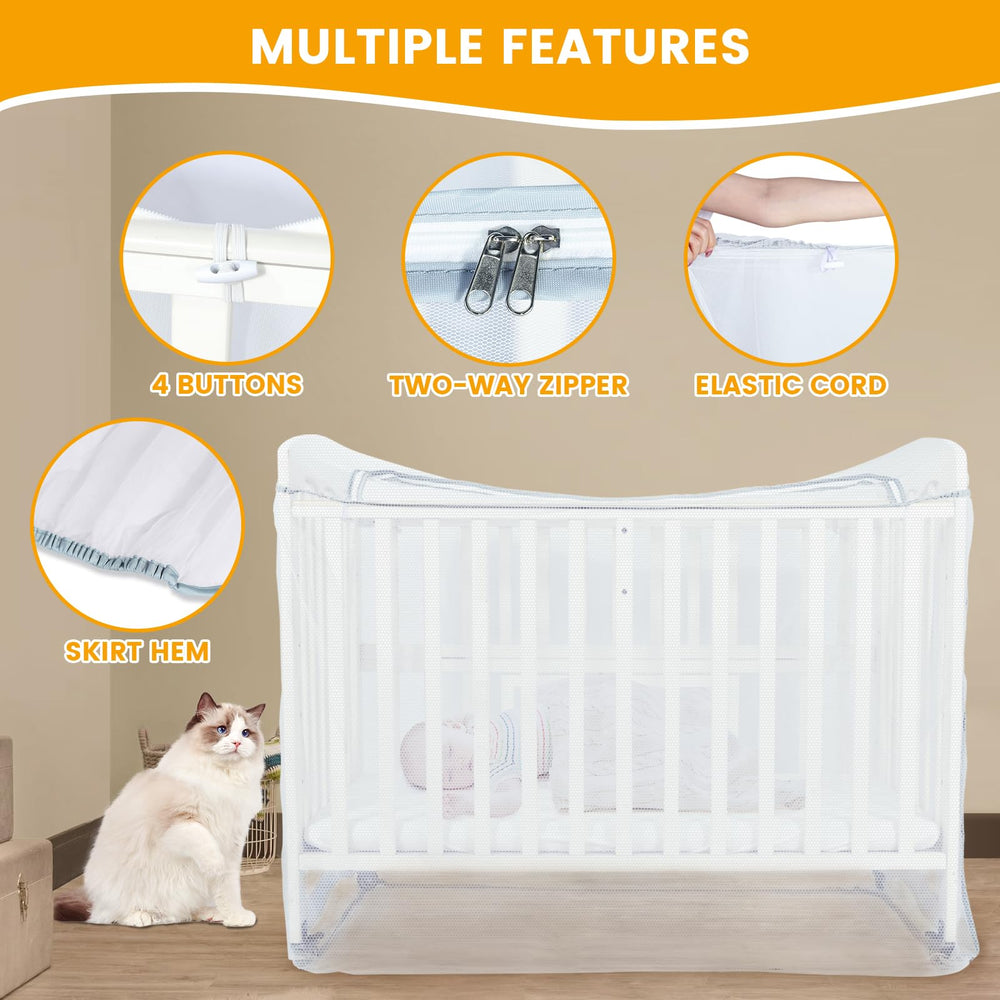 Orzbow easy-install crib net setup and removal by a single caregiver