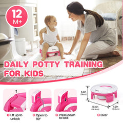 Orzbow foldable potty trainer folds flat for compact packing.