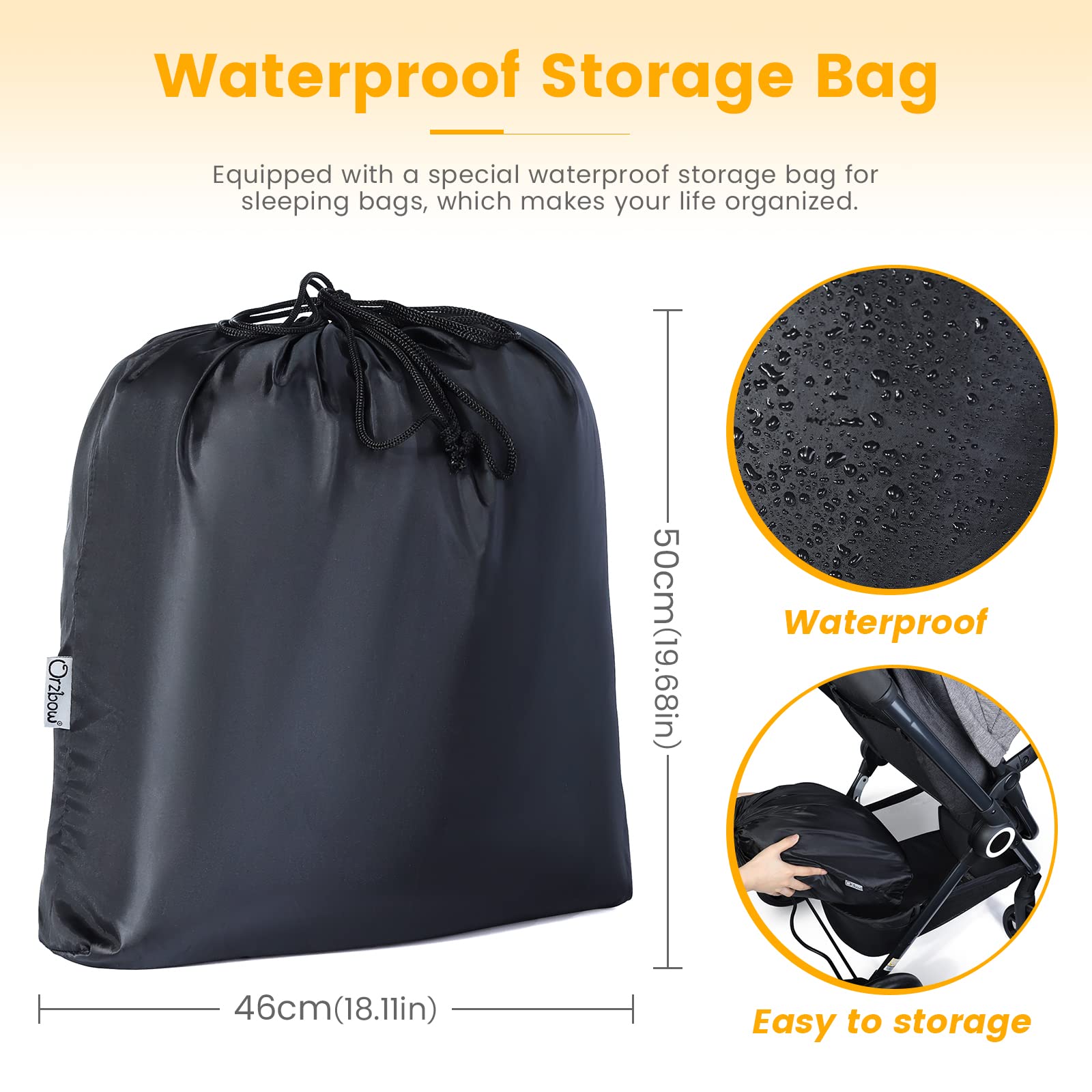 Orzbow drawstring hood adds warmth and wind protection.