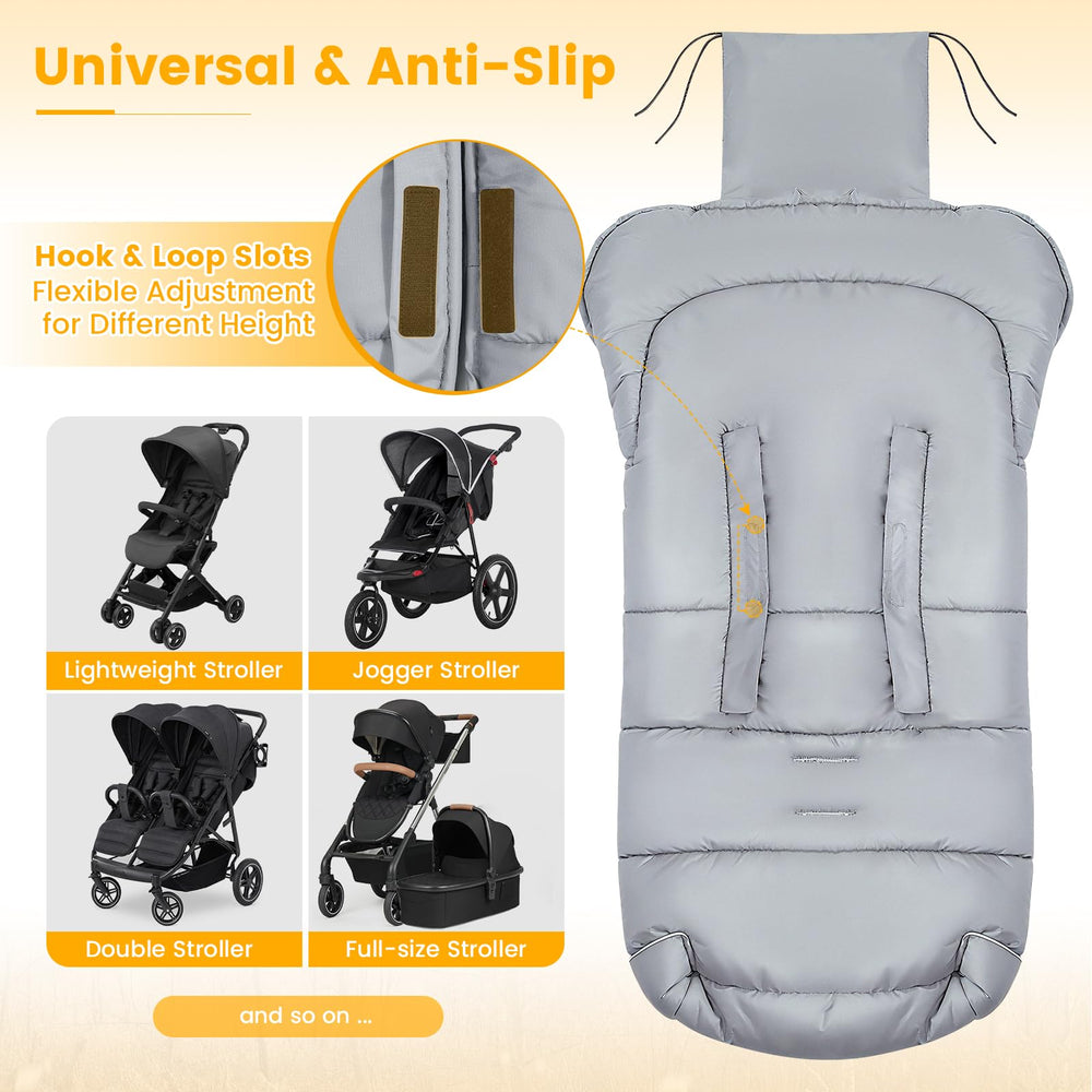 Orzbow footmuff-hood-drawstring blocks cold wind around baby's head.