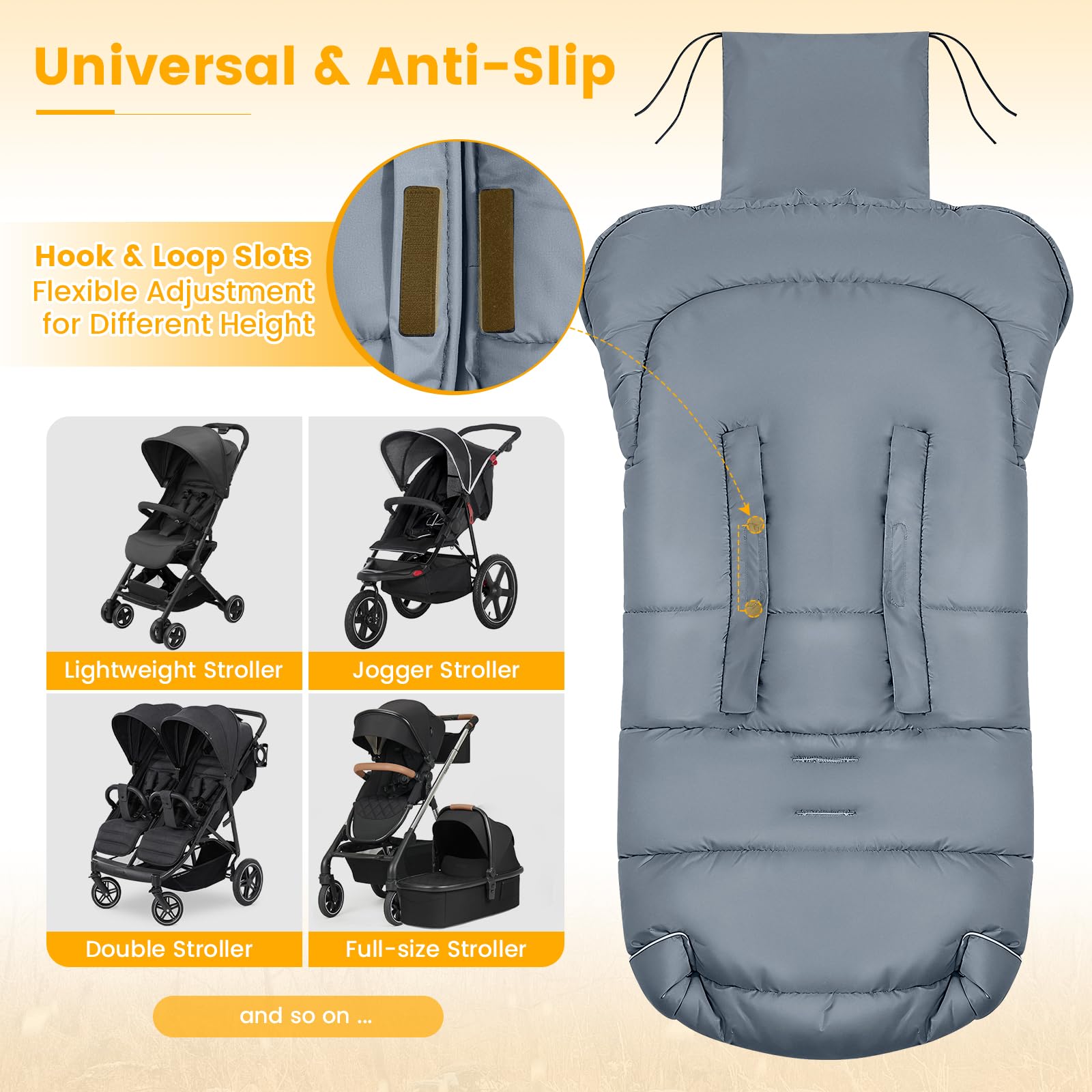 Orzbow footmuff polar fleece lining delivers cozy toddler warmth