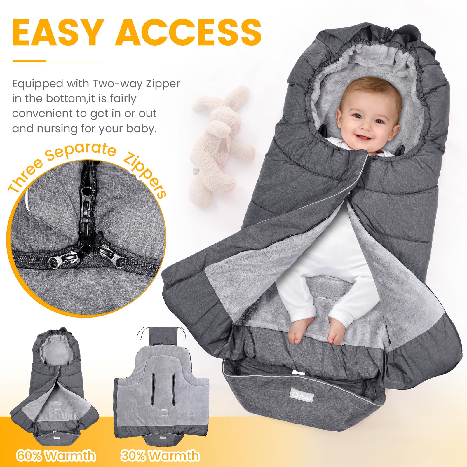 Orzbow footmuff reflective strips boost nighttime visibility and safety