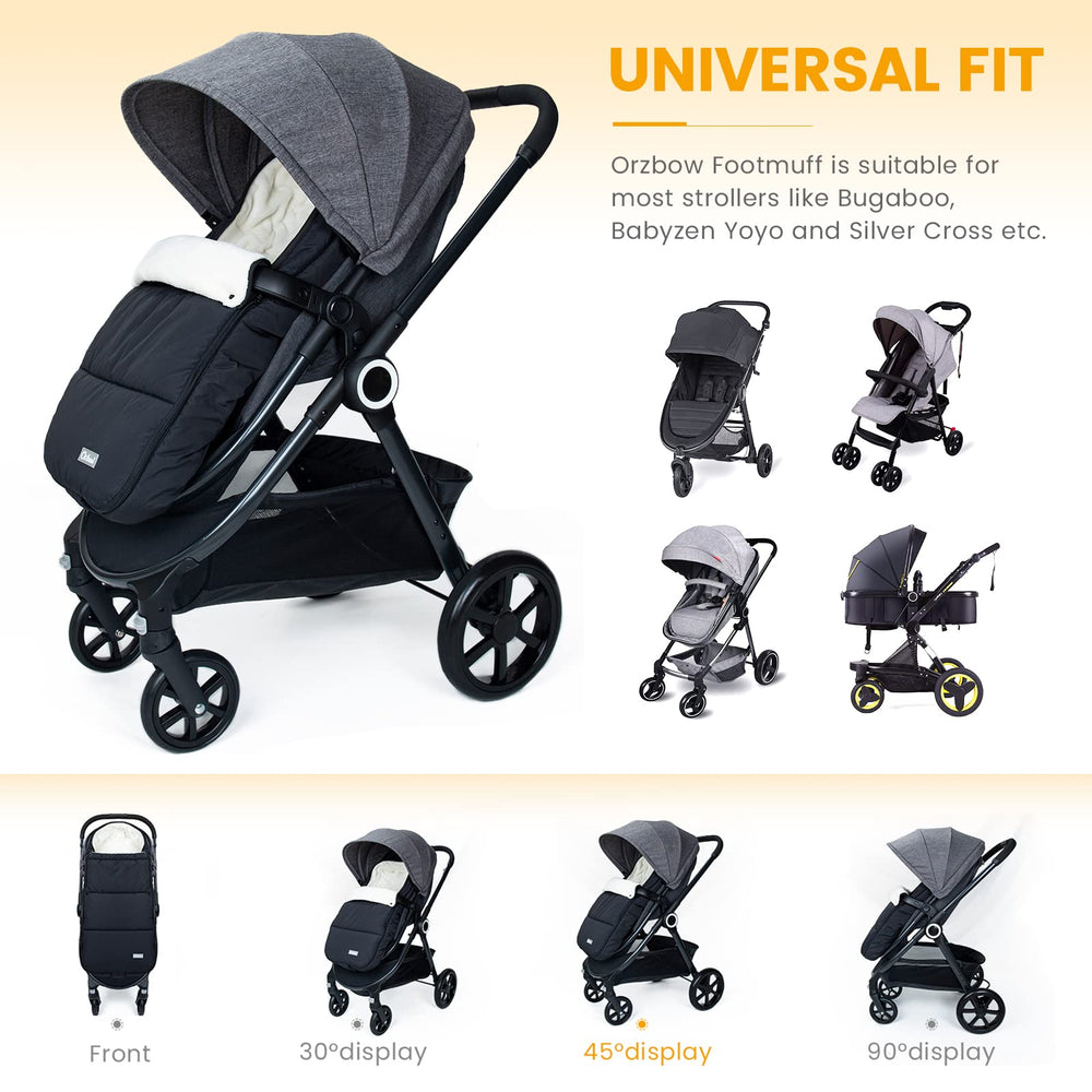 Orzbow Footmuff detachable front and rear covers simplify washing and care