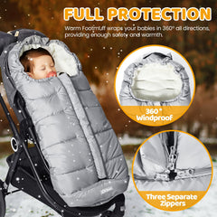 Orzbow footmuff-stroller-harness-slots demonstrates secure five-slot design for safe travel.