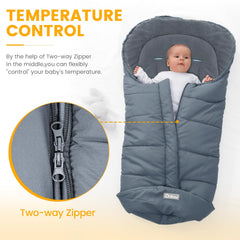 Orzbow footmuff universal fit harness slots ensure secure stroller compatibility